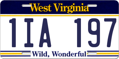 WV license plate 1IA197