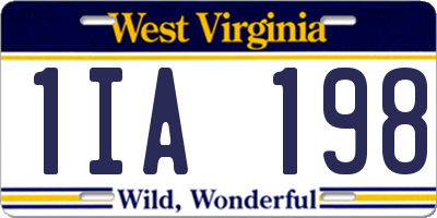 WV license plate 1IA198