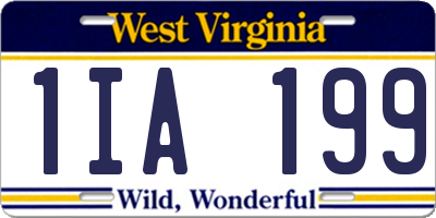 WV license plate 1IA199