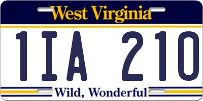 WV license plate 1IA210