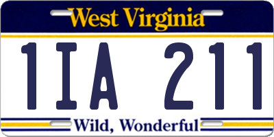 WV license plate 1IA211