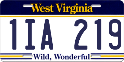 WV license plate 1IA219