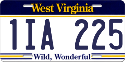 WV license plate 1IA225