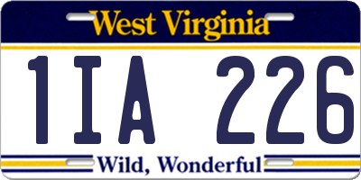 WV license plate 1IA226