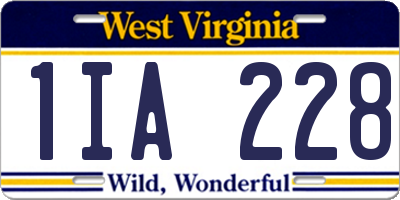 WV license plate 1IA228