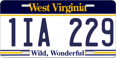 WV license plate 1IA229