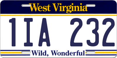 WV license plate 1IA232