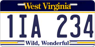 WV license plate 1IA234