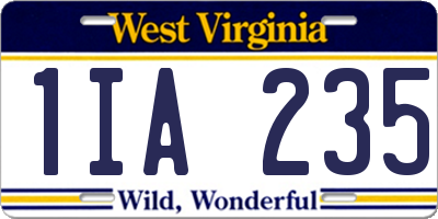 WV license plate 1IA235