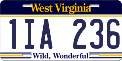 WV license plate 1IA236