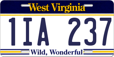 WV license plate 1IA237