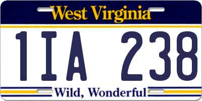WV license plate 1IA238