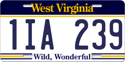 WV license plate 1IA239
