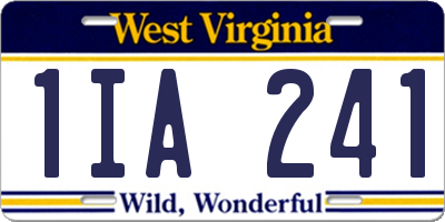 WV license plate 1IA241