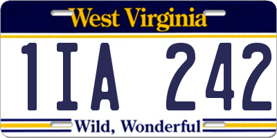 WV license plate 1IA242