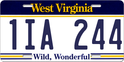 WV license plate 1IA244