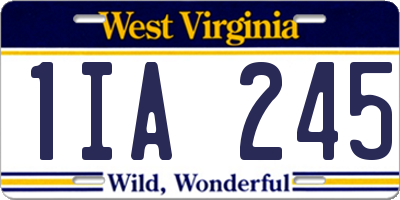 WV license plate 1IA245