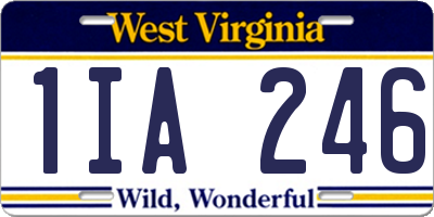 WV license plate 1IA246