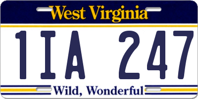 WV license plate 1IA247