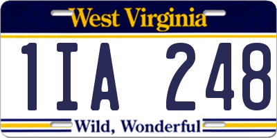 WV license plate 1IA248