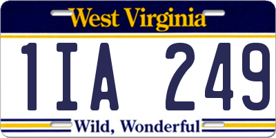 WV license plate 1IA249