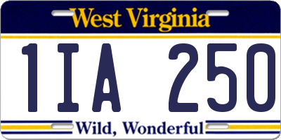 WV license plate 1IA250
