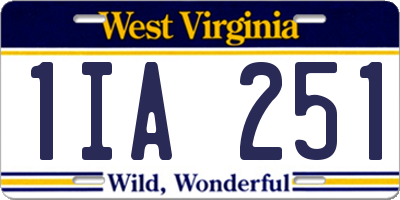 WV license plate 1IA251