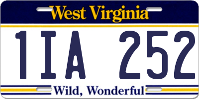 WV license plate 1IA252