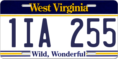 WV license plate 1IA255