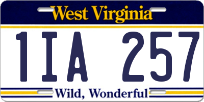 WV license plate 1IA257