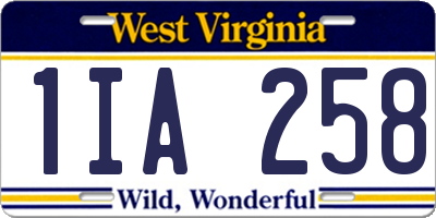 WV license plate 1IA258