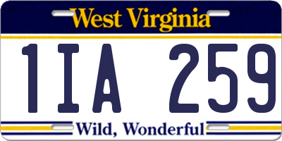 WV license plate 1IA259