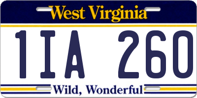 WV license plate 1IA260
