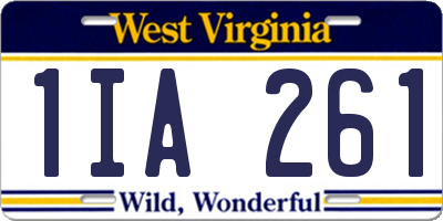 WV license plate 1IA261