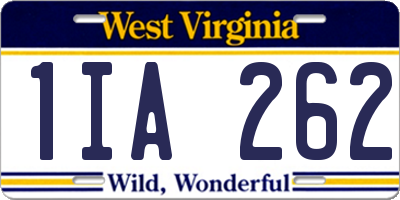 WV license plate 1IA262