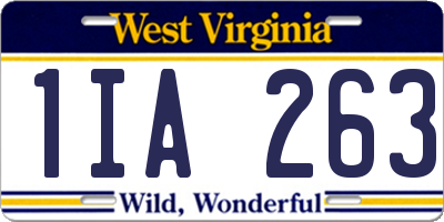 WV license plate 1IA263