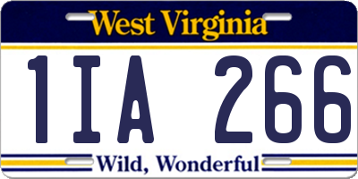 WV license plate 1IA266