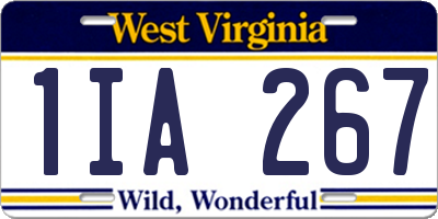 WV license plate 1IA267