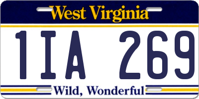 WV license plate 1IA269