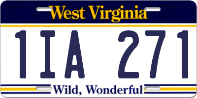 WV license plate 1IA271