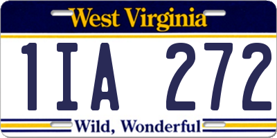 WV license plate 1IA272