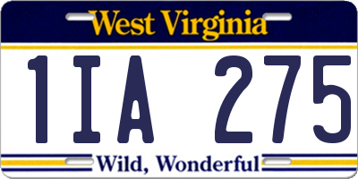 WV license plate 1IA275