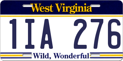 WV license plate 1IA276