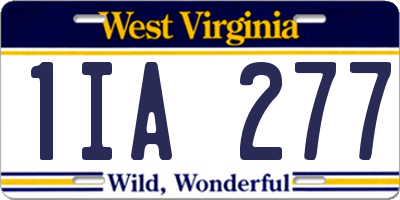 WV license plate 1IA277