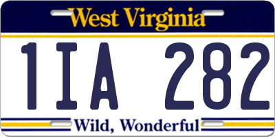 WV license plate 1IA282