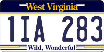 WV license plate 1IA283