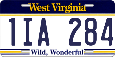 WV license plate 1IA284