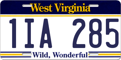 WV license plate 1IA285