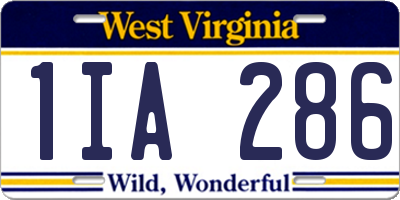 WV license plate 1IA286
