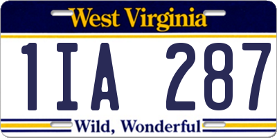 WV license plate 1IA287